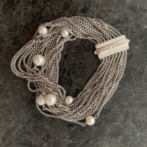 Authentic David Yurman multi row pearl bracelet